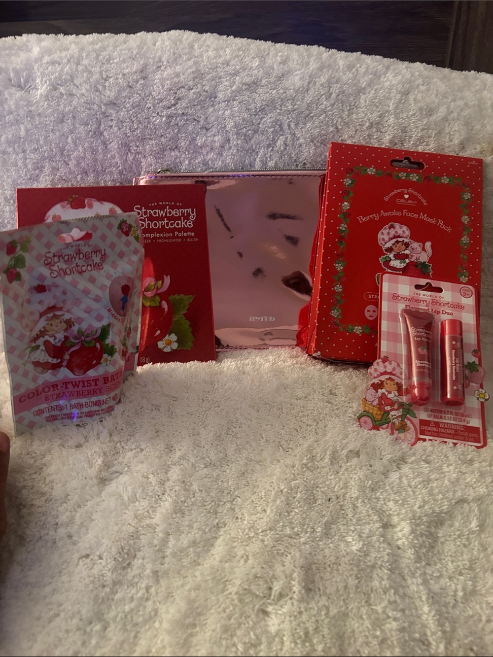 Strawberry Shortcake Pink Kids Cosmetic Bag & Lip Duo Set